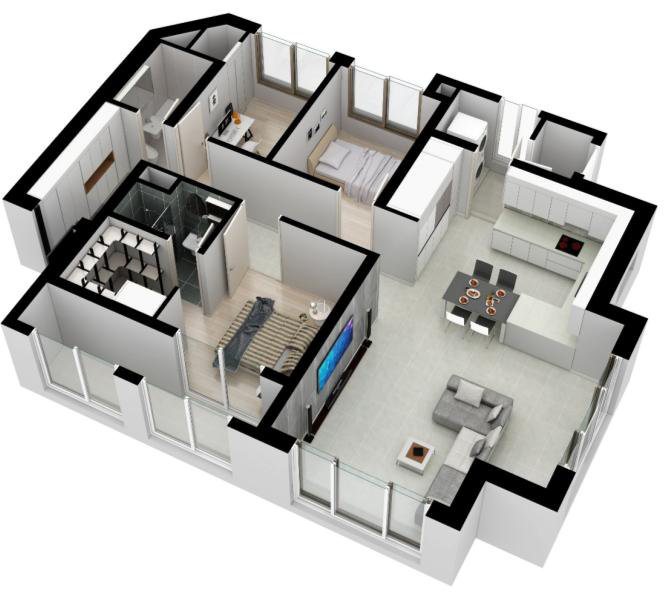 84B㎡ 3D 평면